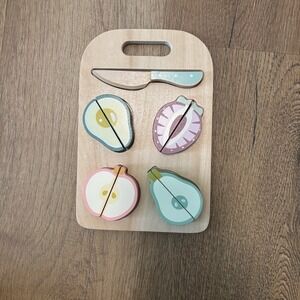 Montessori Wood Toy: Chopping Fruit & Puzzle‎ with Cutting Board. Skill Building